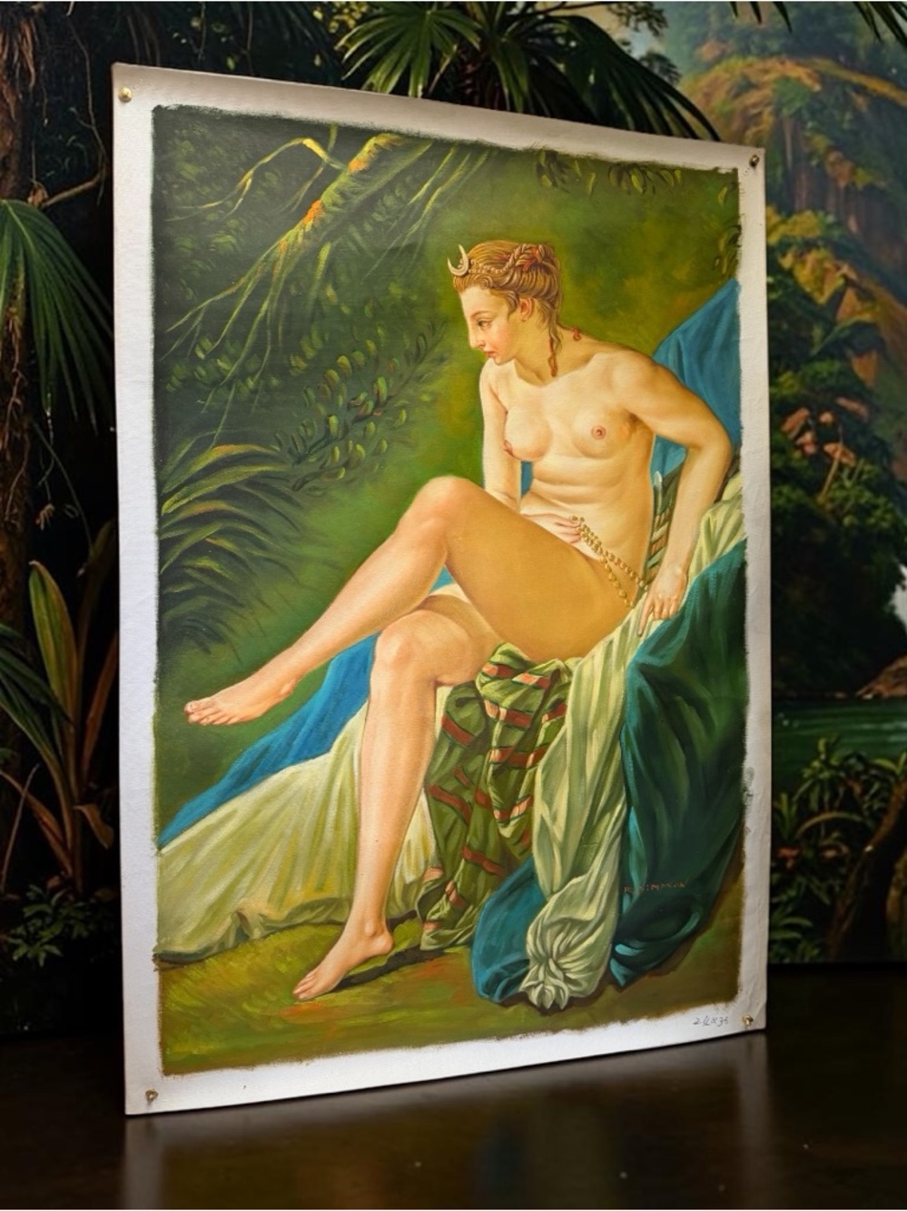 Rolled Oil Painting on Canvas After Francois Boucher’s “Diana Bathing”